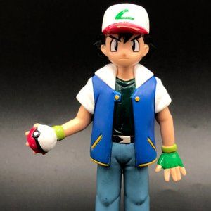 Pokemon ASH 1998 Tomy 5" PVC Action Figure VINTAGE